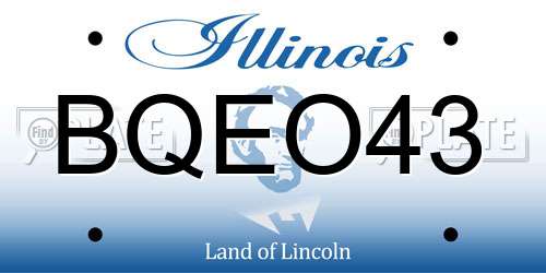 BQEO43 Illinois License Plate