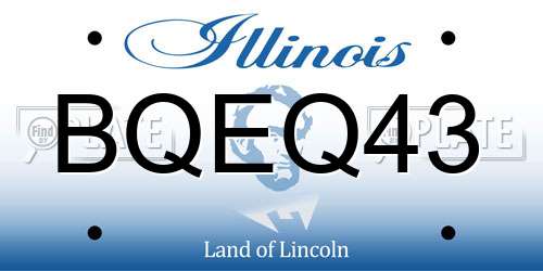 BQEQ43 Illinois License Plate