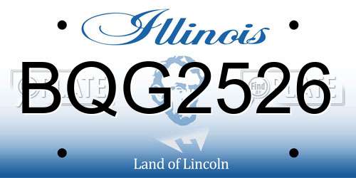 BQG2526 Illinois License Plate