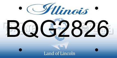 BQG2826 Illinois License Plate