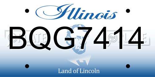 BQG7414 Illinois License Plate