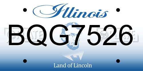 BQG7526 Illinois License Plate