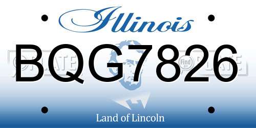 BQG7826 Illinois License Plate