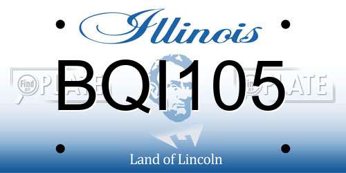 BQI105 Illinois License Plate