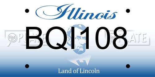 BQI108 Illinois License Plate