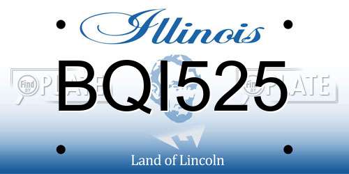 BQI525 Illinois License Plate