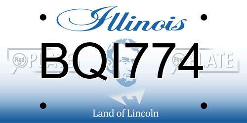 BQI774 Illinois License Plate