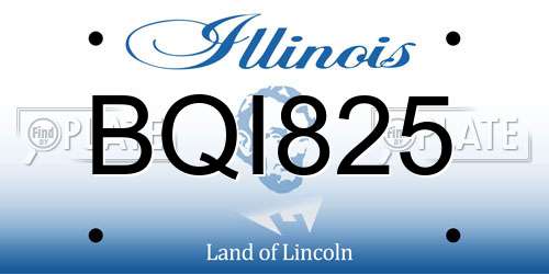BQI825 Illinois License Plate