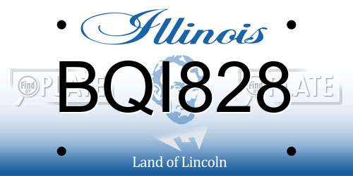 BQI828 Illinois License Plate