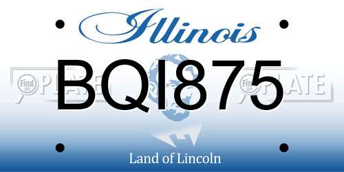 BQI875 Illinois License Plate