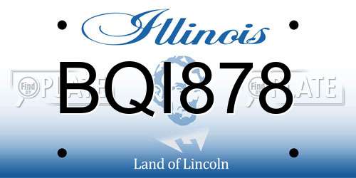 BQI878 Illinois License Plate