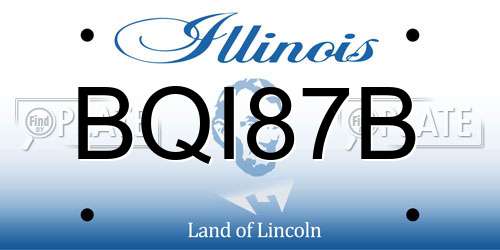 BQI87B Illinois License Plate