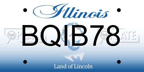 BQIB78 Illinois License Plate