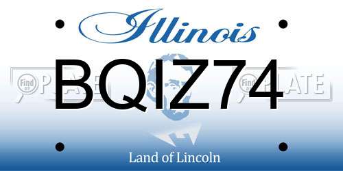 BQIZ74 Illinois License Plate
