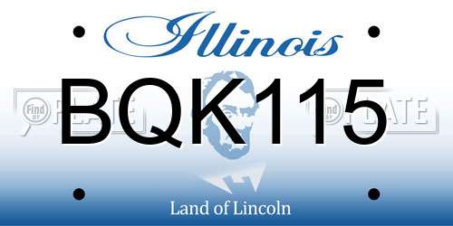BQK115 Illinois License Plate