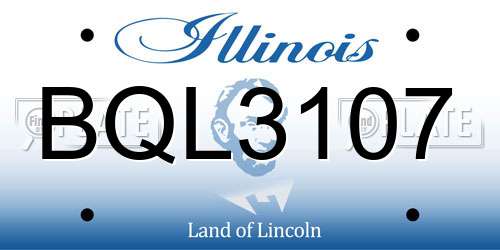 BQL3107 Illinois License Plate