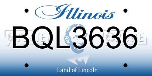 BQL3636 Illinois License Plate