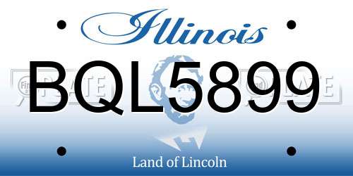BQL5899 Illinois License Plate