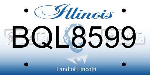BQL8599 Illinois License Plate