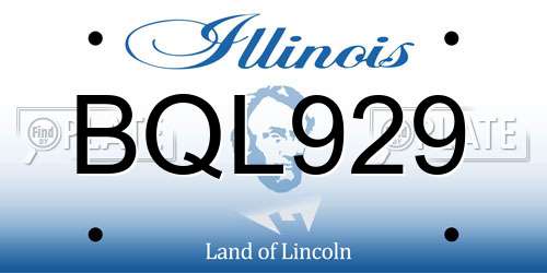 BQL929 Illinois License Plate