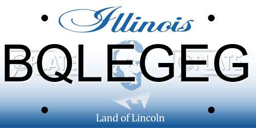 BQLEGEG Illinois License Plate