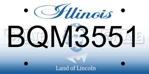 BQM3551 Illinois License Plate