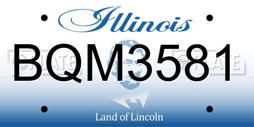 BQM3581 Illinois License Plate