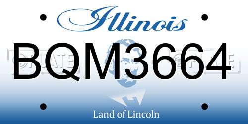 BQM3664 Illinois License Plate