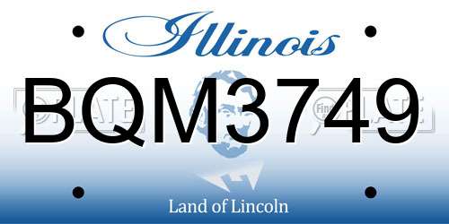 BQM3749 Illinois License Plate