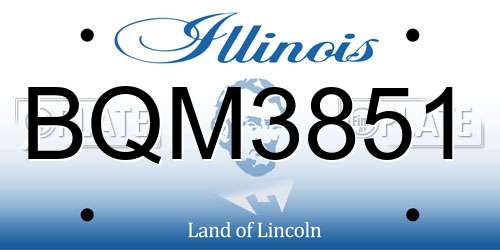 BQM3851 Illinois License Plate