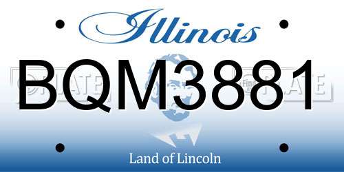 BQM3881 Illinois License Plate