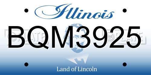BQM3925 Illinois License Plate