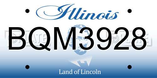 BQM3928 Illinois License Plate