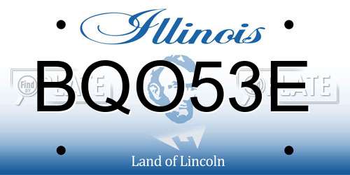 BQO53E Illinois License Plate