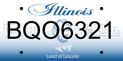 BQO6321 Illinois License Plate