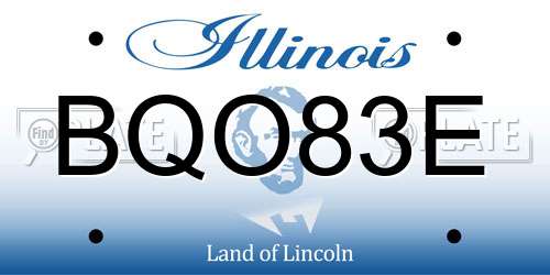 BQO83E Illinois License Plate