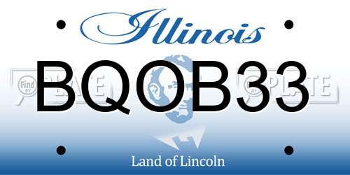BQOB33 Illinois License Plate