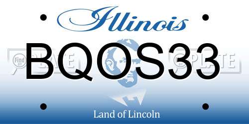 BQOS33 Illinois License Plate