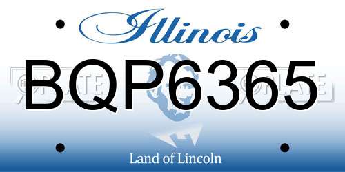 BQP6365 Illinois License Plate