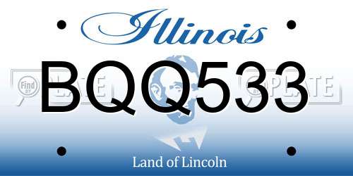 BQQ533 Illinois License Plate