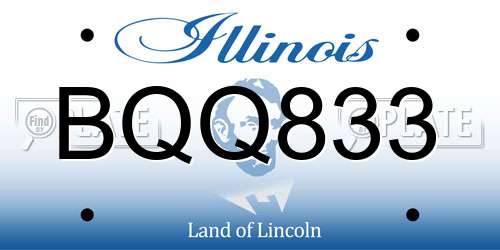 BQQ833 Illinois License Plate