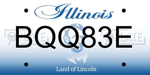 BQQ83E Illinois License Plate
