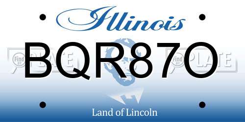 BQR87O Illinois License Plate