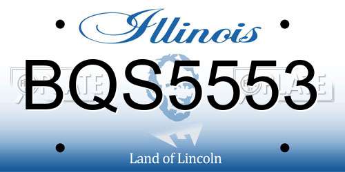 BQS5553 Illinois License Plate