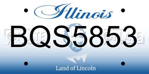 BQS5853 Illinois License Plate