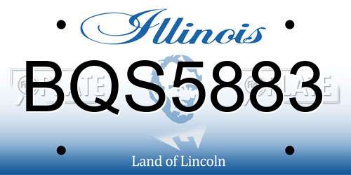 BQS5883 Illinois License Plate