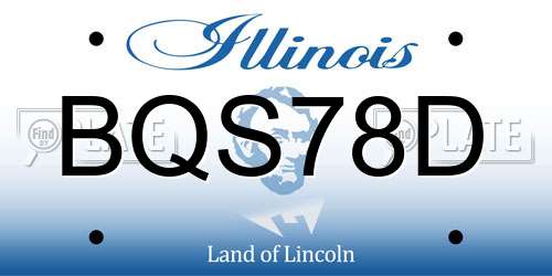 BQS78D Illinois License Plate