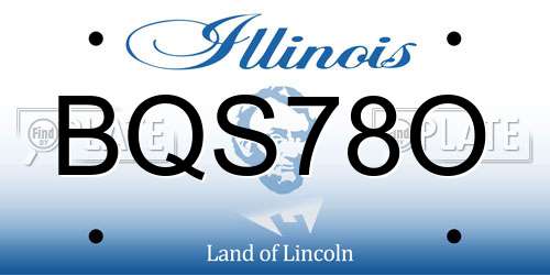 BQS78O Illinois License Plate
