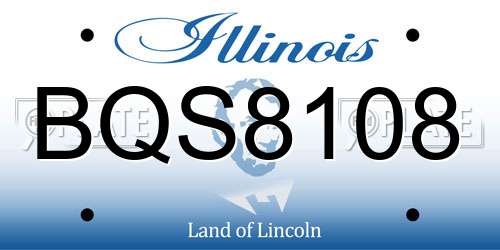BQS8108 Illinois License Plate