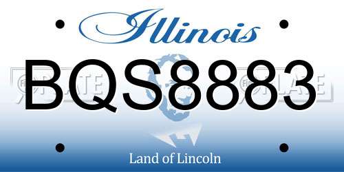 BQS8883 Illinois License Plate